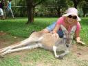 Lisa with a kangaroo